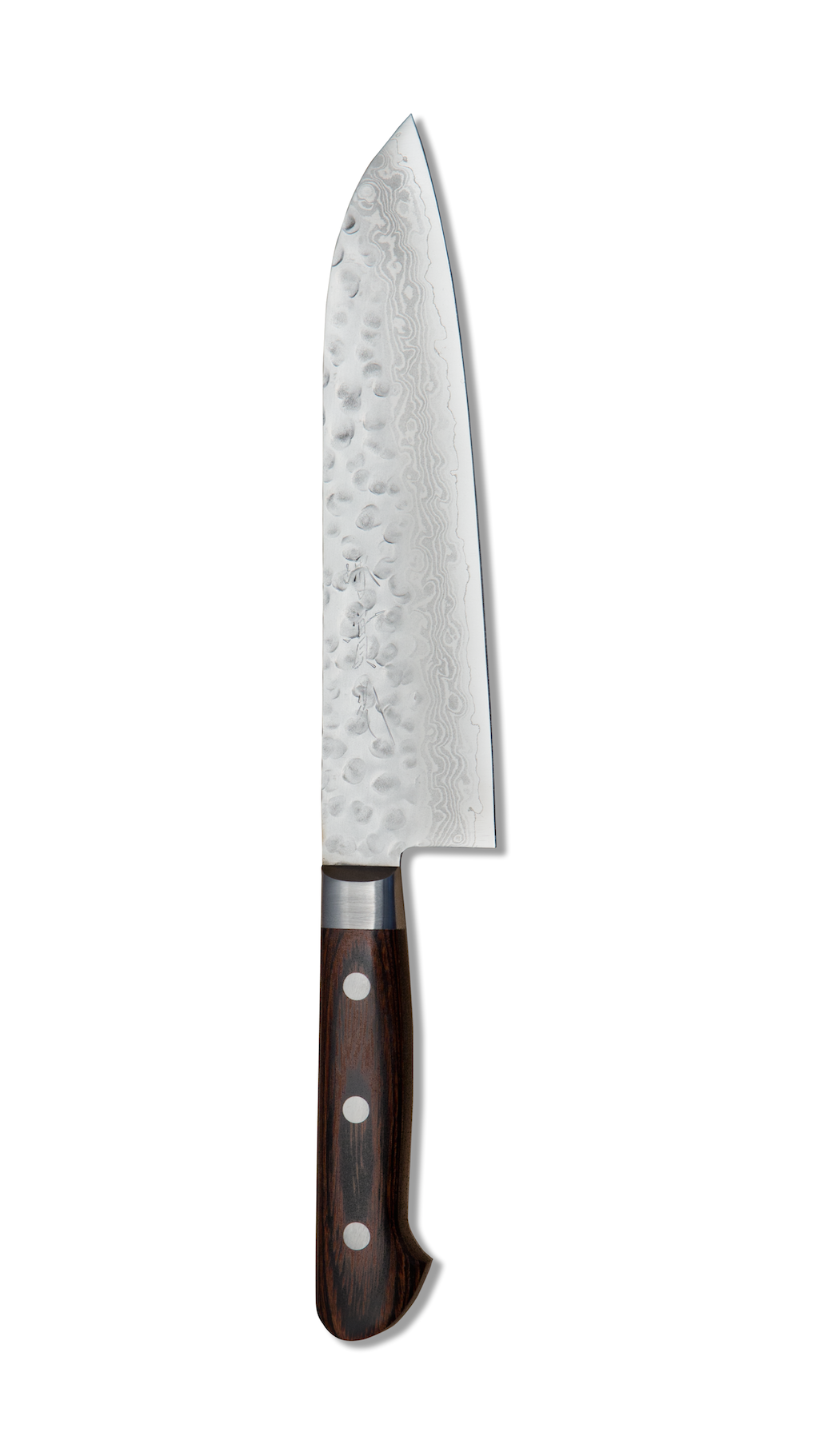 Hammered Damascus Santoku Knife 7˝ - JIKKO