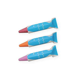 Kitpas Rice Bran Wax Bath Crayons 3 Colors - Coral (Pink, Orange, Red)-kids-kitpas-santoku nyc