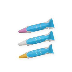 Kitpas Rice Bran Wax Bath Crayons 3 Colors - Shell (Yellow, White, Pink)-kids-kitpas-santoku nyc