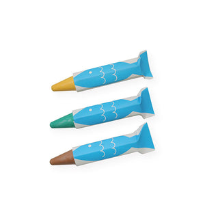 Kitpas Rice Bran Wax Bath Crayons 3 Colors - Turtle (Brown, Green, Yellow)-kids-kitpas-santoku nyc