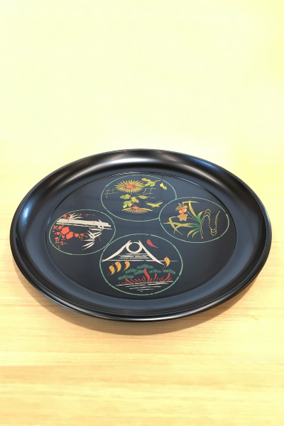 Joboji Lacquerware Large Plate #2 By Takashi Iwadate and Yusuke Takahashi (drawing)