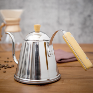Wood Handled Stainless Steel Pourover Kettle 1.0L-Stovetop Kettles-Aoyoshi-santoku nyc