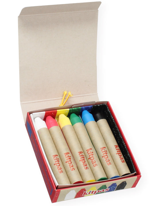 Kitpas Rice Bran Wax Art Crayons 6 Colors