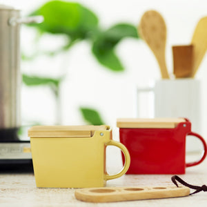 BEE HOUSE SALT BOX SALT CELLAR 16 oz - Banana -Kitchen-ZERO JAPAN-santoku nyc