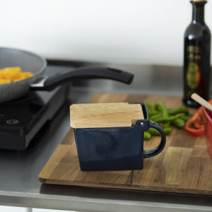 BEE HOUSE SALT BOX SALT CELLAR 16 oz - Jeans Blue - ZERO JAPAN-Kitchen-santoku nyc 