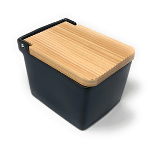 BEE HOUSE SALT BOX salt cellar 16 oz - Jeans Blue -Kitchen-ZERO JAPAN-santoku nyc