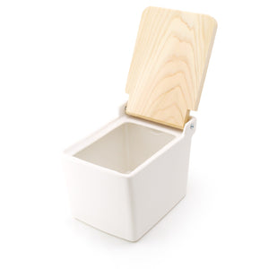BEE HOUSE SALT BOX SALT CELLAR 16 oz - White-Kitchen-ZERO JAPAN-santoku nyc