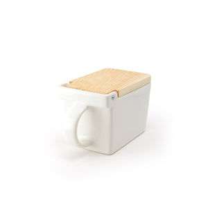 BEE HOUSE SALT BOX SALT CELLAR 16 oz - White -Kitchen-ZERO JAPAN-santoku nyc