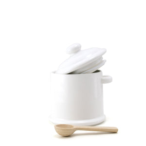 Sugar Canister with wooden spoon 10.0 oz - White - ZERO JAPAN-Kitchen-ZERO JAPAN-santoku nyc