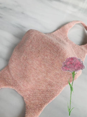 Unisex Botanical Dyed Organic Cotton Face Mask - Carnation(Pink)-Mask-Tabbisocks-santoku nyc