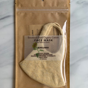 Unisex Botanical Dyed Organic Cotton Face Mask - Sun Flower (Yellow)-Mask-Tabbisocks-santoku nyc