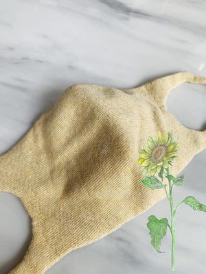 Unisex Botanical Dyed Organic Cotton Face Mask - Sun Flower (Yellow)-Mask-Tabbisocks-santoku nyc
