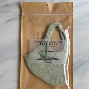 Unisex Botanical Dyed Organic Cotton Face Mask - Lily of the Valley (Green)-Mask-Tabbisocks-santoku nyc