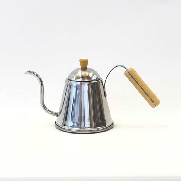 Wood Handled Stainless Steel Pourover Kettle 1.0L