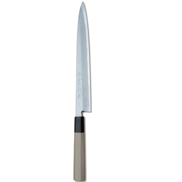 Blue Carbon Steel Yanagi Knife 9˝ 1/2  (240mm) 紋鍛青鋼二号