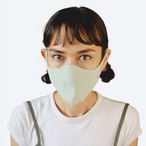 Unisex Botanical Dyed Organic Cotton Face Mask - Lily of the Valley (Green)-Mask-Tabbisocks-santoku nyc