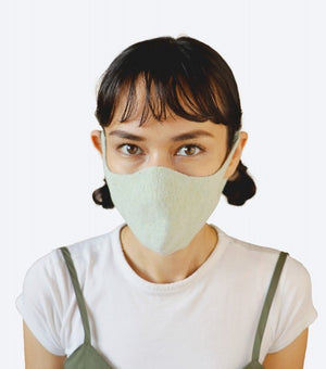 Unisex Botanical Dyed Organic Cotton Face Mask - Lily of the Valley (Green)-Mask-Tabbisocks-santoku nyc