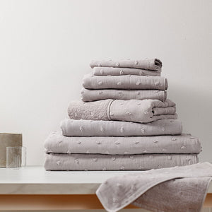 Zero Twist Gauze Dot - UCHINO-Home & Wellness-UCHINO-Wide Bath Towel: 35 × 63 in (90 × 160 cm)-Gray-santoku nyc