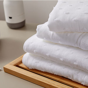 Zero Twist Gauze Dot - UCHINO-Home & Wellness-UCHINO-Wide Bath Towel: 35 × 63 in (90 × 160 cm)-White-santoku nyc