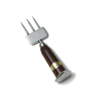 3-Prong Ice Pick with Chestnut-Formed Plywood Weight Short 6.5" - YAMACHU-Barware-YAMACHU-santoku nyc