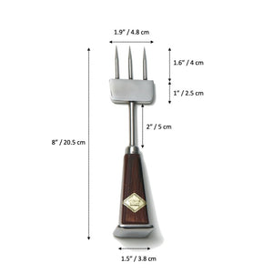 3-Prong Ice Pick with Diamond-Formed Plywood Weight Long 8"- YAMACHU-Barware-YAMACHU-santoku nyc