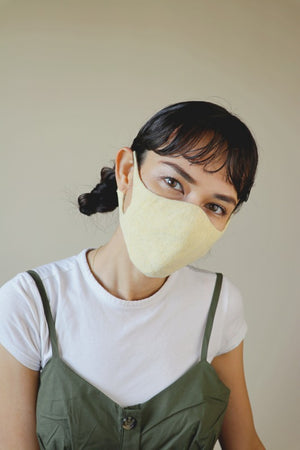 Unisex Botanical Dyed Organic Cotton Face Mask - Sun Flower (Yellow)-Mask-Tabbisocks-santoku nyc