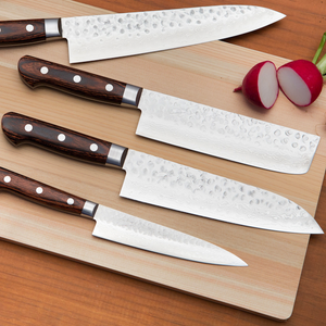 Hammered Damascus Santoku Knife 7˝ (180mm )-Kitchen-JIKKO-santoku nyc