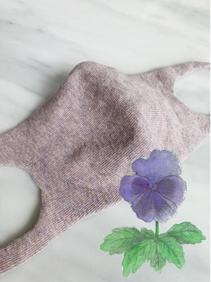Unisex Botanical Dyed Organic Cotton Face Mask - Pansy (Purple)-Mask-Tabbisocks-santoku nyc