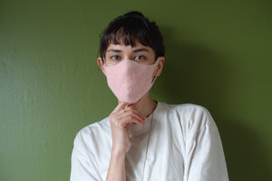 Unisex Botanical Dyed Organic Cotton Face Mask - Carnation(Pink)-Mask-Tabbisocks-santoku nyc