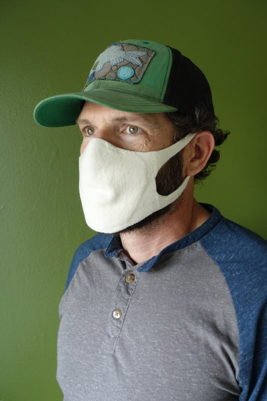 Unisex Botanical Dyed Organic Cotton Face Mask - Mallow Black (Light Grey)